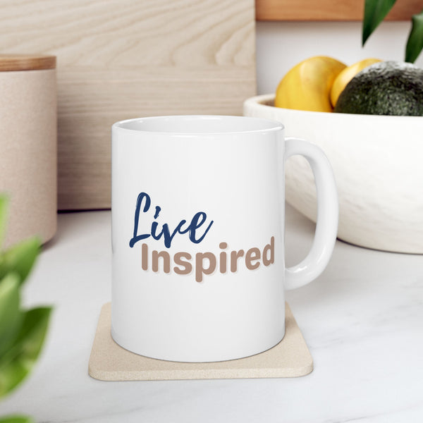 "Live Inspired" Ceramic Mug | Motivational Gift
