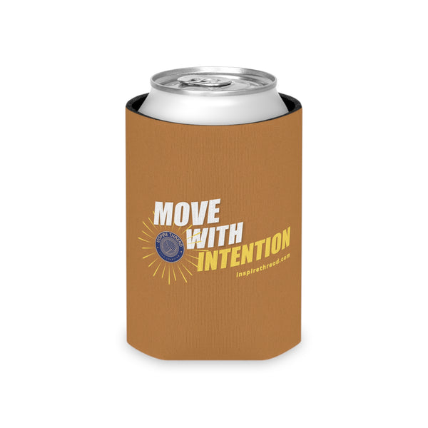 "Move with Intention" Brown Can Cooler