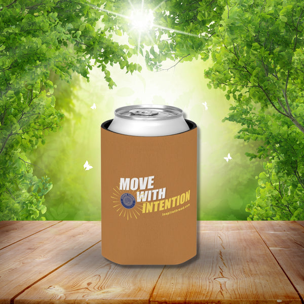 "Move with Intention" Brown Can Cooler