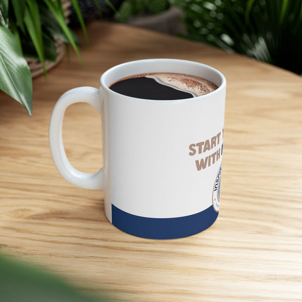 “Start Your Day With Purpose” – Inspirational Ceramic Coffee Mug | Motivational Gift for Coffee Lover