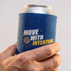 Move with Intention Blue Can Cooler